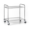 Chariot de service en acier inoxydable à 2 étagères pliable | FORGAST FG01002