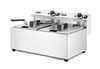 Friteuse électrique à 2 cuves, 2x8 L, 2x3,5 kW, zone froide | HENDI 207307