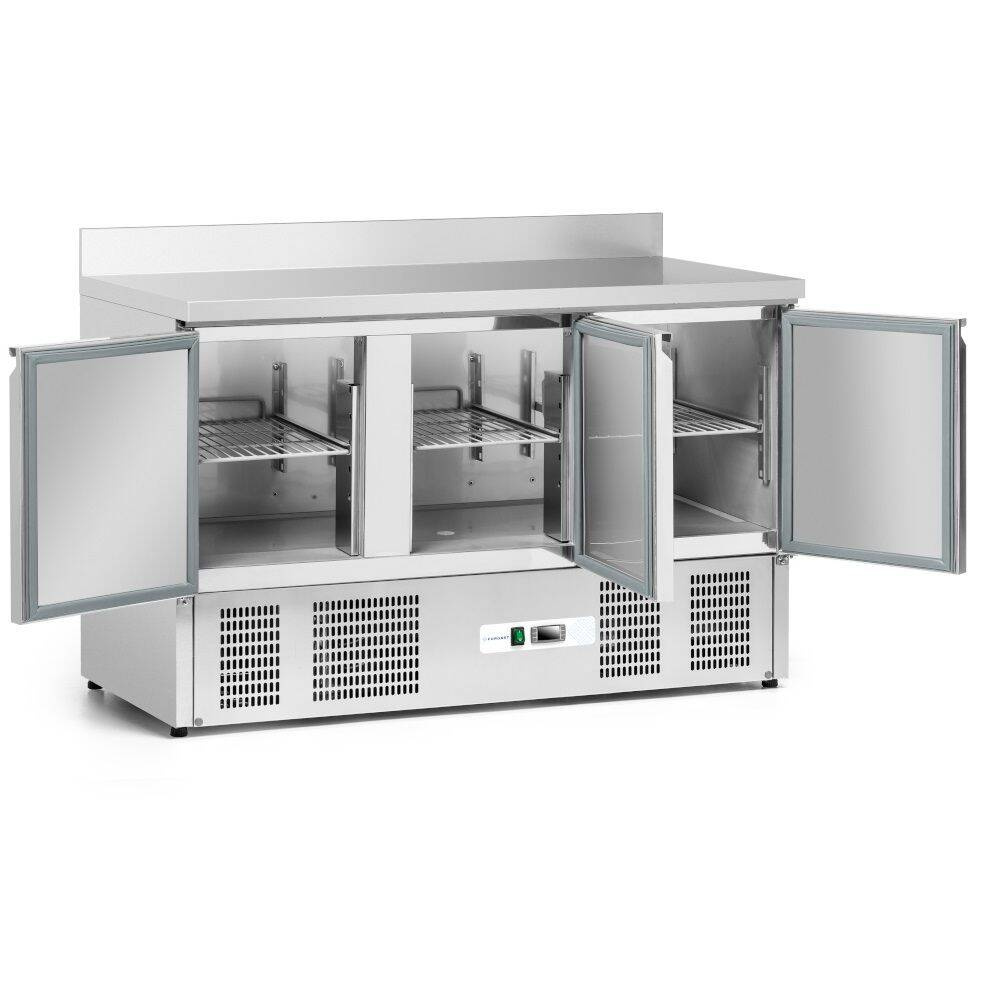 Table réfrigérée 3-portes 400 l, avec groupe frigorifique inférieur | FORGAST FG07003