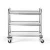 Chariot de service en acier inoxydable à 3 étagères pliable | FORGAST FG01003