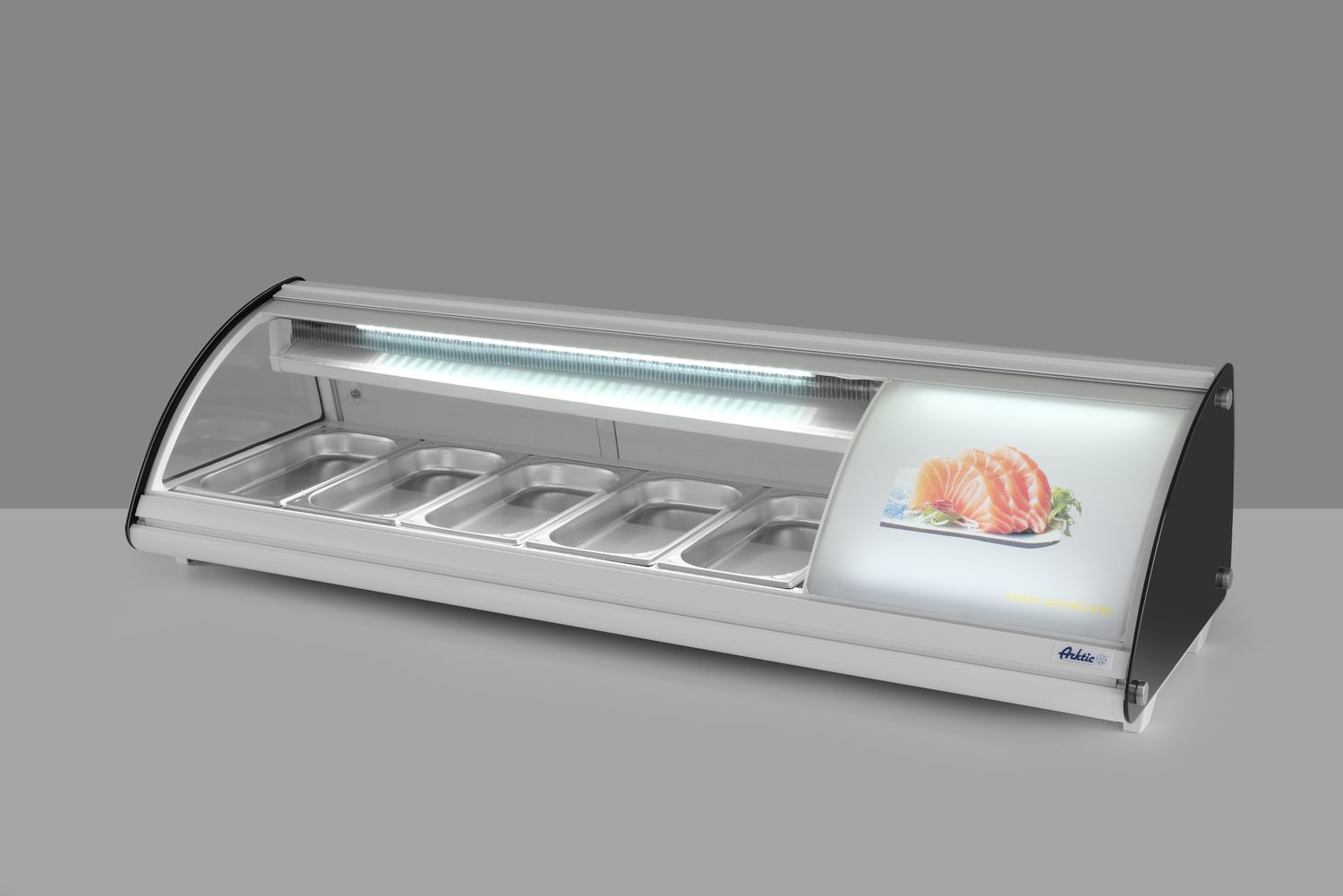 Vitrine réfrigérée pour sushi, 63 l, LED, 3-7°C, 130,7x45x33 cm | HENDI 233757