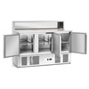 Table réfrigérée 3-portes pour pizza 400 L, avec superstructure | FORGAST FG07203