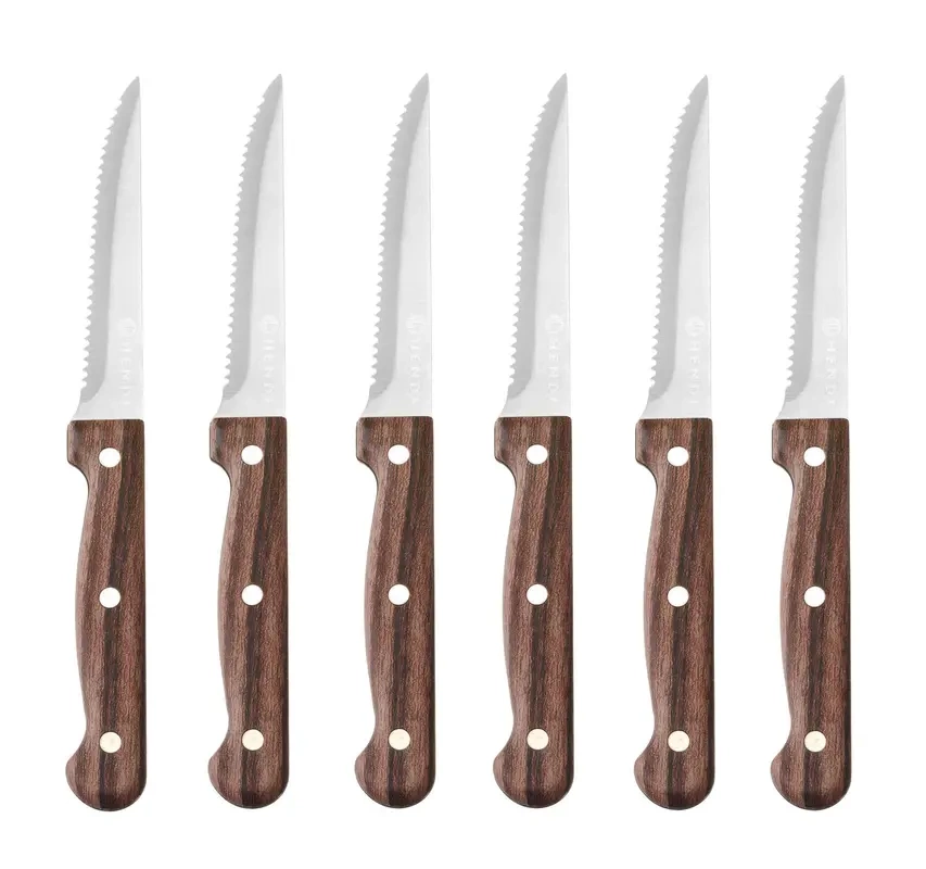Couteau à steak Profi Line, lot de 6, 21 cm, marron | HENDI 783085