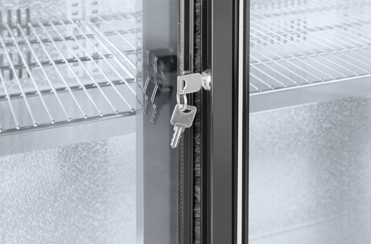 Réfrigérateur de bar pour boissons 2-portes 228 l, aluminium, tôle noire | ARKTIC 233917