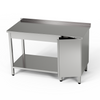 Table de travail en acier inoxydable avec placard et étagère inférieure 110x70x85 cm | FORGAST