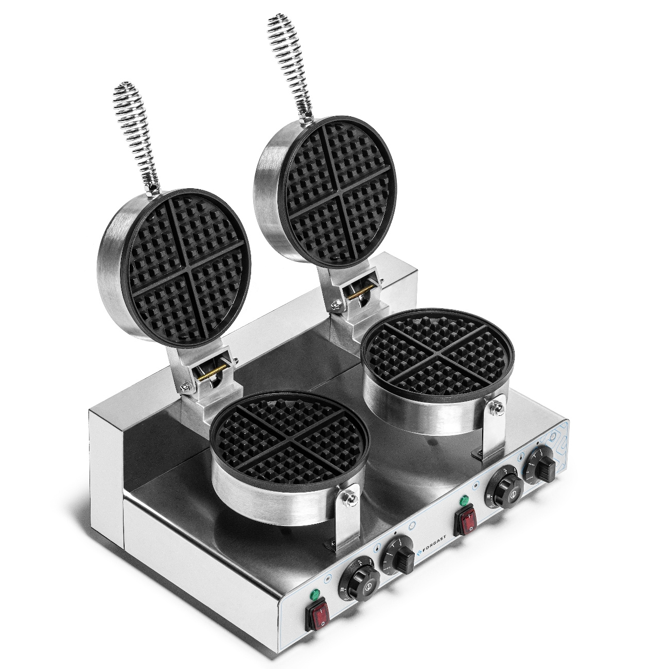 Gaufrier électrique double pour gaufres belges, diam. 18,5 cm, 4 kW, 230 V | FORGAST FG09721