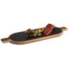 Planche de service FUSIONA avec plateau en ardoise, marron, 50x15x2 cm | APS 812