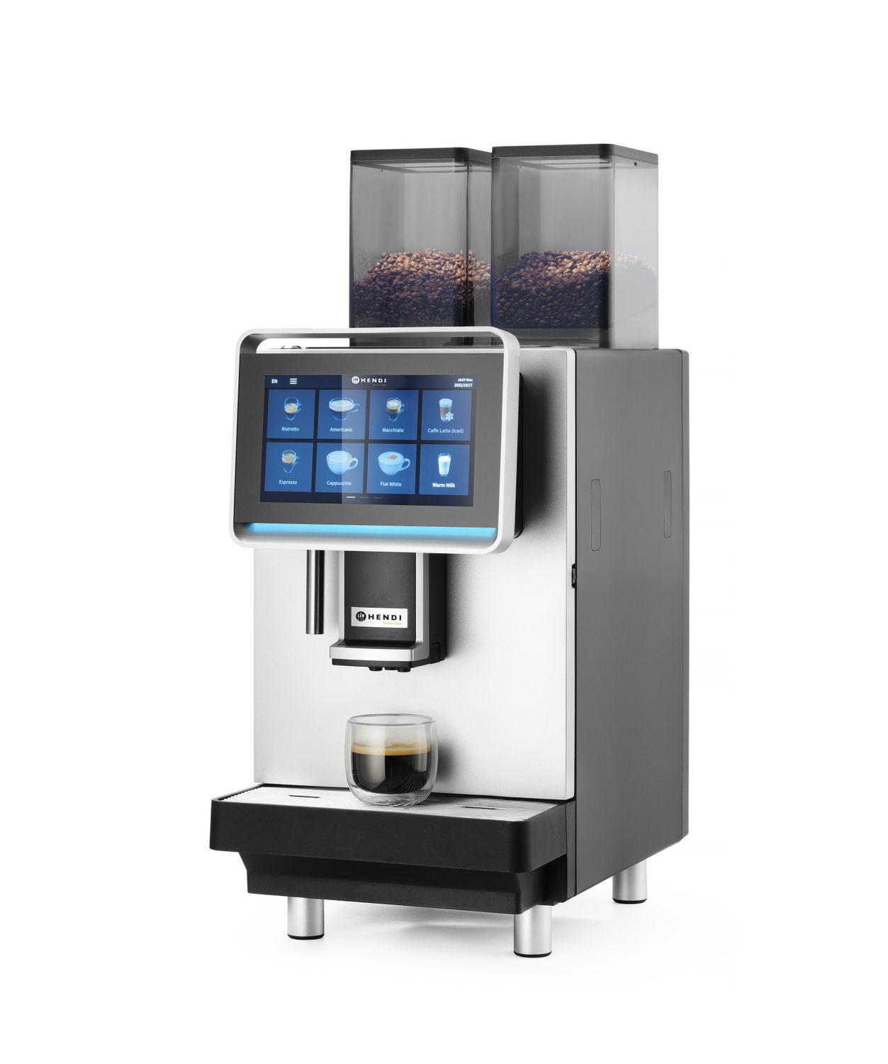 Machine à café automatique Coffeematic, 2x1200 g grains, 4 l eau, écran 10" | HENDI 209073