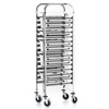 Chariot pliable en acier inoxydable pour le transport de bacs GN | FORGAST FG01101