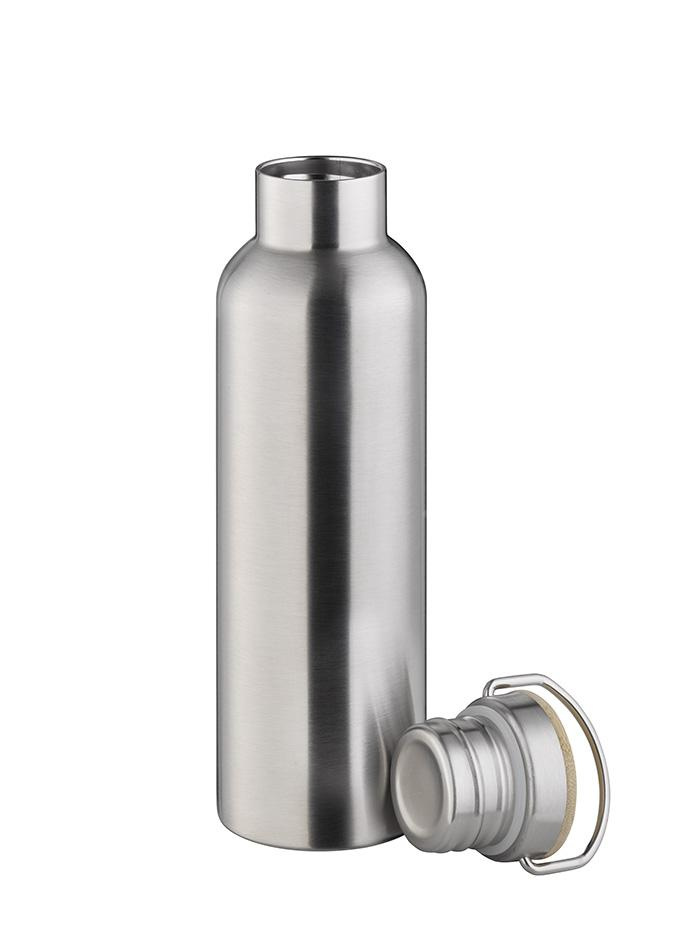 Bouteille isotherme « H2O YEAH! », acier inoxydable, couvercle en bambou, 750 ml | APS 66906