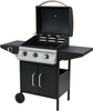 Barbecue à gaz BAVEN, 3+1, avec armoire, noir, 12,8 kW | LUND 99642