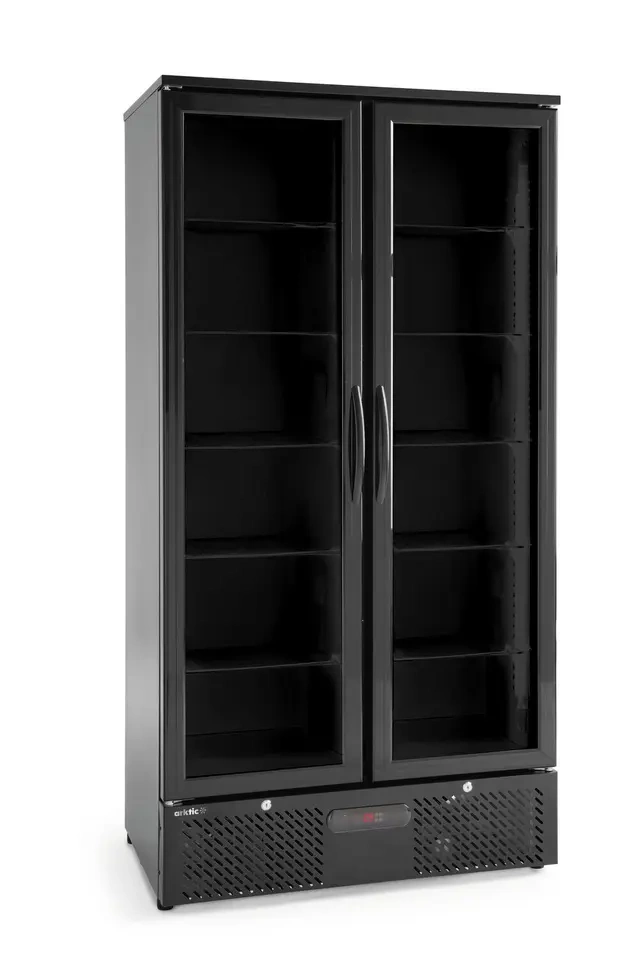 Réfrigérateur à boissons 2-portes, 384 l, noir, acier laqué, 8 étagères | ARKTIC 237014