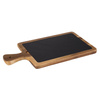 Planche de service avec plateau en ardoise, marron, 34x18x2 cm | APS 810