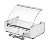 Gril à hot-dogs à rouleaux avec protection en verre, 7 rouleaux, 1,05 kW, 230 V | FORGAST FG09600
