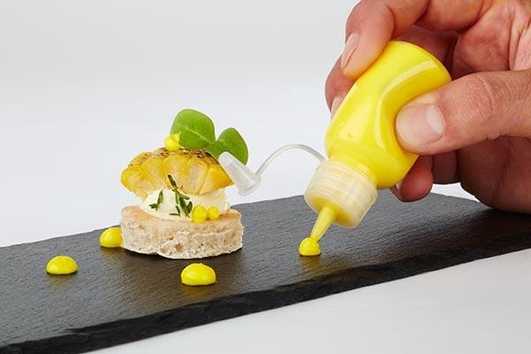 Distributeur pour sauces froides avec bouchon, transparent, lot de 4 pièces, 300 ml | APS 93225