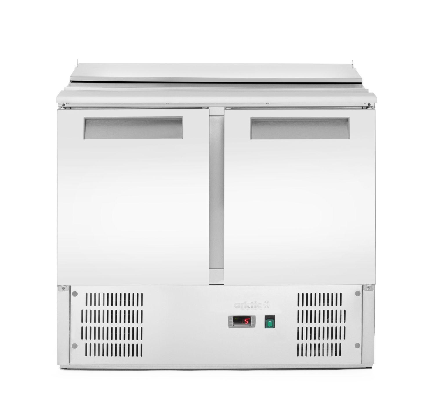 Table réfrigérée à salades 2-portes avec couvercle rabattable, 247 l, 90x70x86 cm, 145 W | ARKTIC 236161