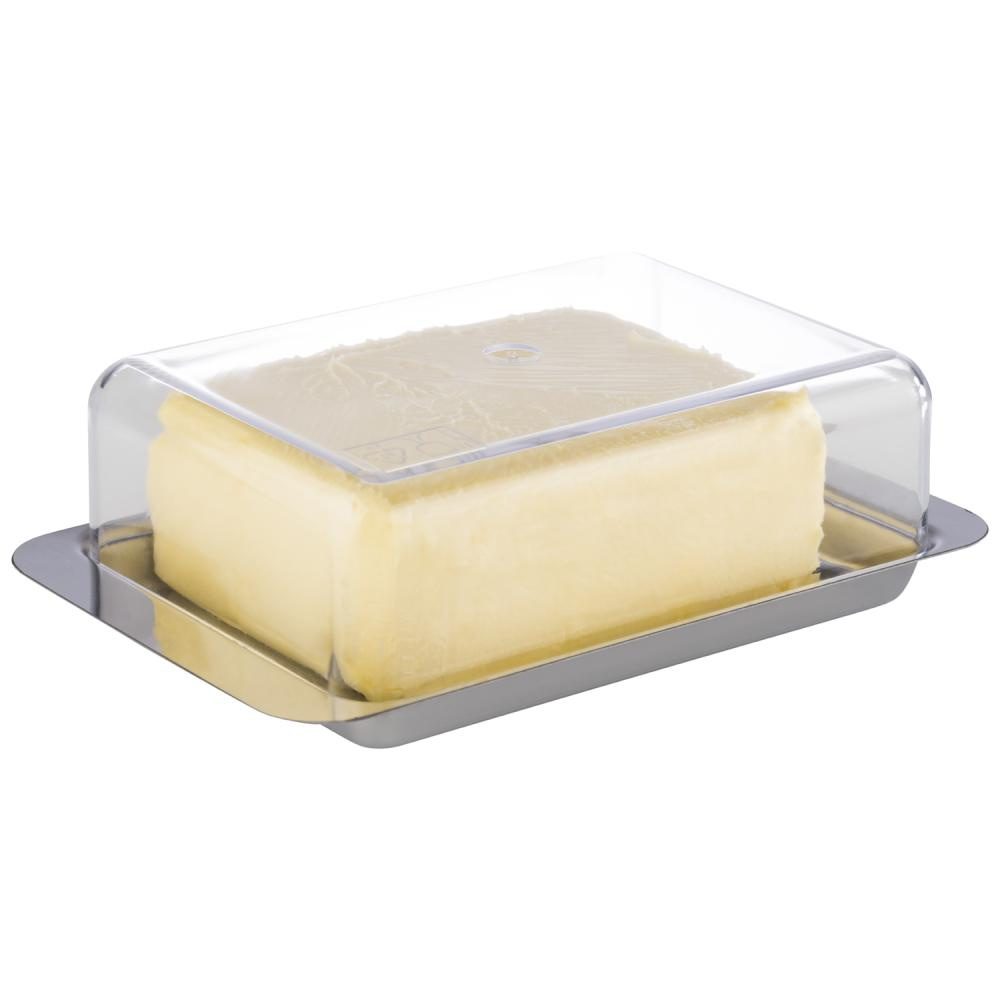 Beurrier en verre avec couvercle, 16x10x5.5 cm | APS 63