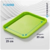 Plateau fast-food vert, polypropylène, 35x25 cm, rectangulaire | FORGAST FG12502