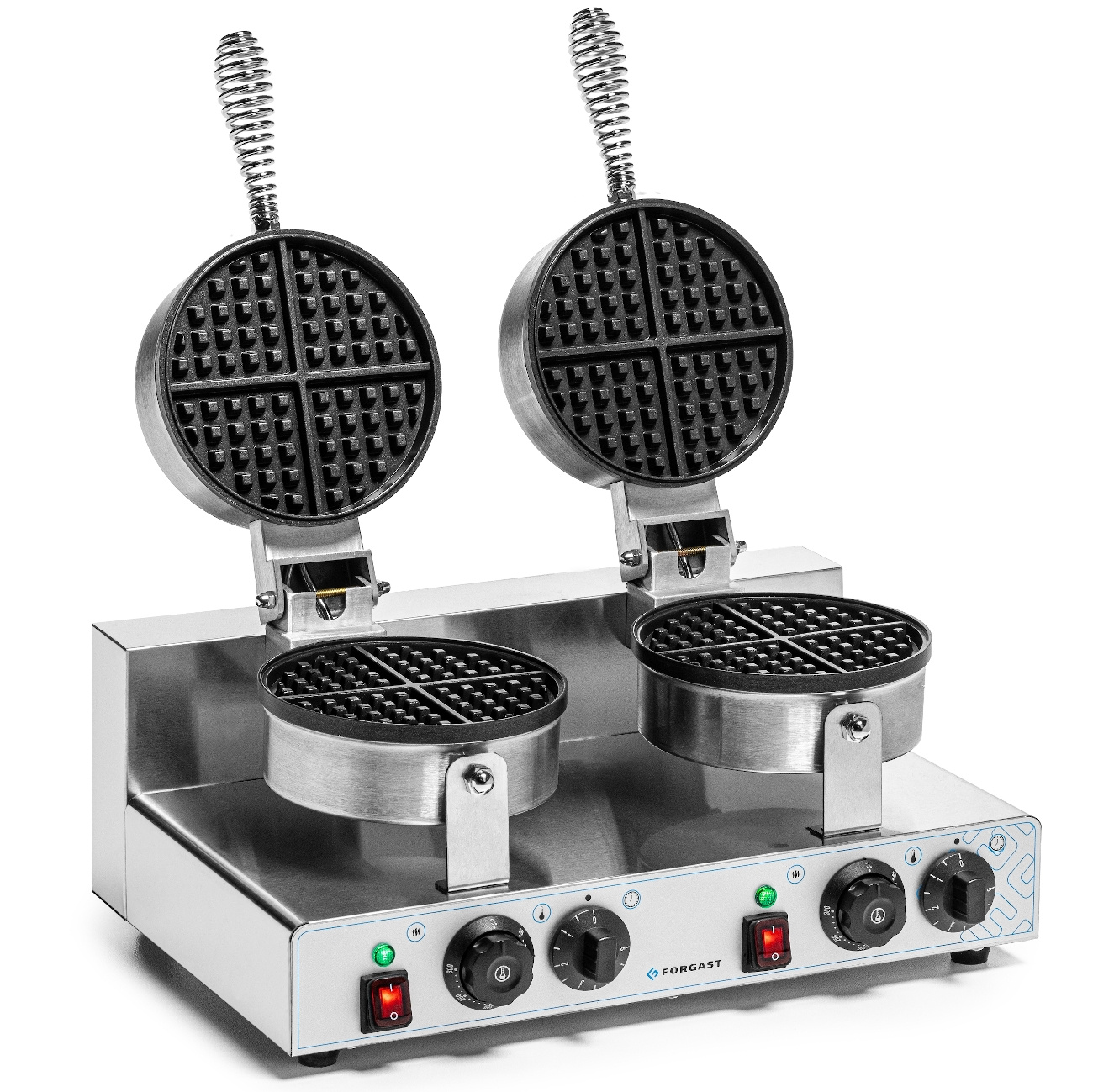 Gaufrier électrique double pour gaufres belges, diam. 18,5 cm, 4 kW, 230 V | FORGAST FG09721