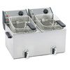 Friteuse électrique à 2 cuves avec robinet, 2x8 L, zone froide | ROLLER GRILL FD80DR