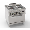 Cuisinière professionnelle électrique 4 plaques avec four GN1/1 | TECNOINOX 716084