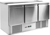 Table réfrigérée 3-portes pour salades avec couvercle inox | YATO YG-05290