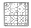 Panier pour verre 50x50 cm, 16 compartiments | HENDI 877043