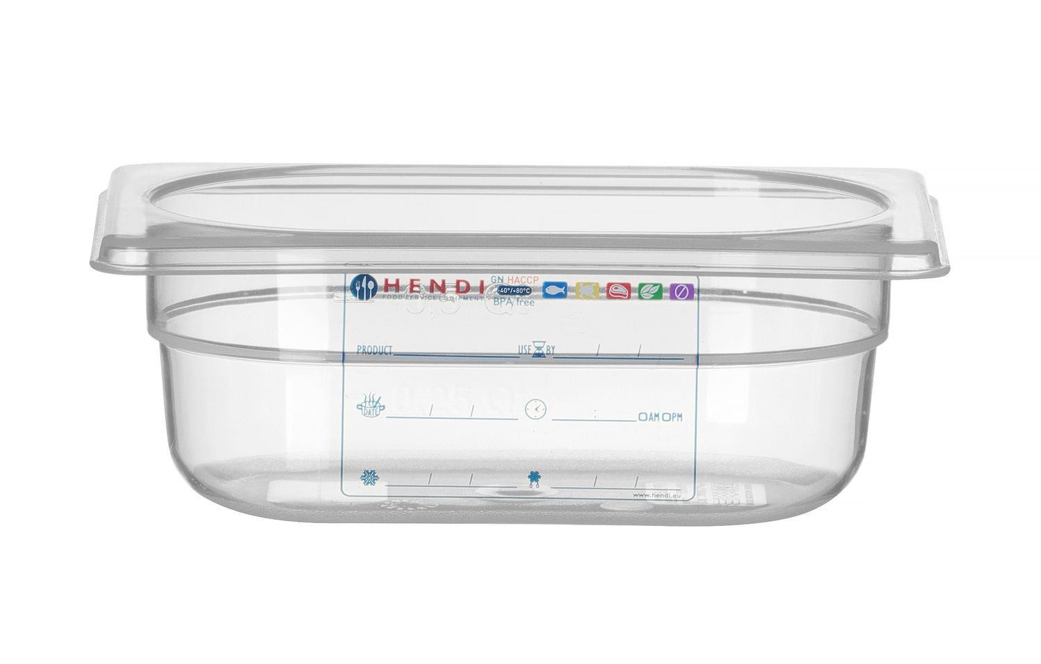 Conteneur GN 1/9 prof. 6,5 cm en polypropylène HACCP | HENDI 880562