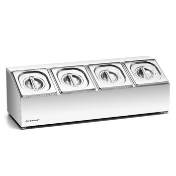 Présentoir pour aliments pour 4 bacs GN 1/6, 68,2x24,5x21,5 cm | FORGAST FG11416