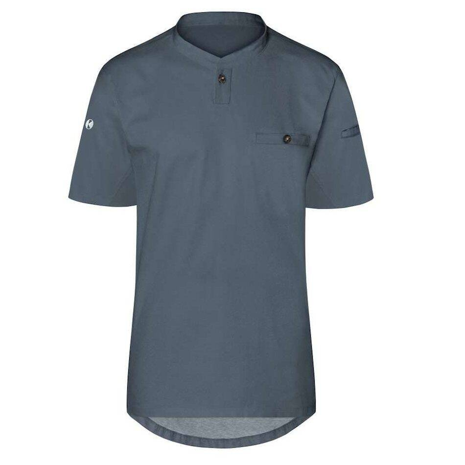 Chemise de cuisine Performance manches courtes anthracite | KARLOWSKY TM 5-5