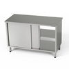 Table de travail en acier inoxydable traversante avec armoire 110x60x85 cm | FORGAST
