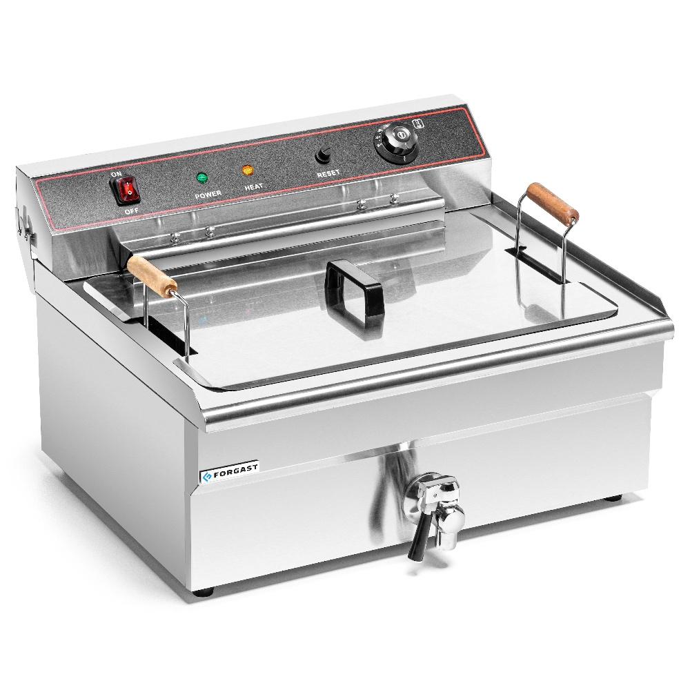 Friteuse électrique 1-cuvelle 20 L, 4,8 kW, zone froide | FORGAST FG09017