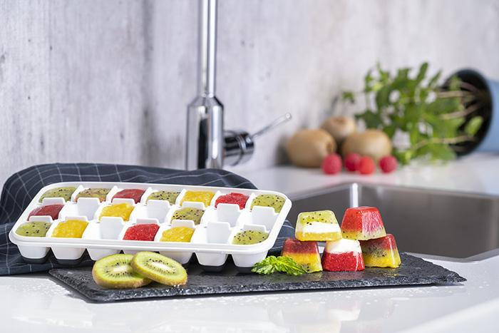 Moule à glaçons en silicone avec couvercle, lot de 2 pièces | APS 36103