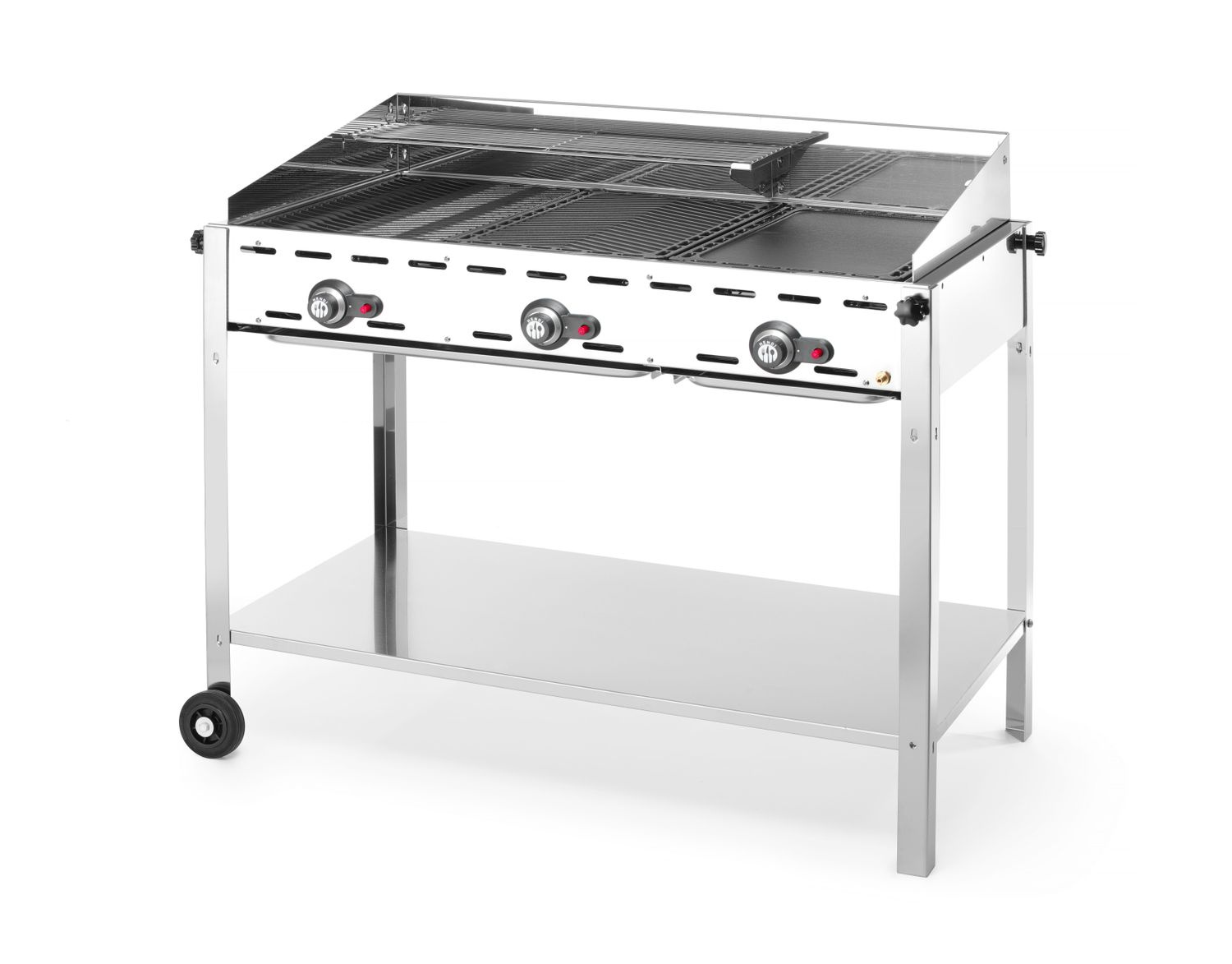 Grill à gaz Green Fire Kitchen Line, 3 brûleurs, 17,4 kW | HENDI 149591