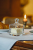 Beurrier en verre avec couvercle, cube, 70 ml | APS 15925