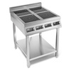 Cuisine à induction 4 foyers sur soubassement, 4x3,5 kW, 400 V | FORGAST FG09037