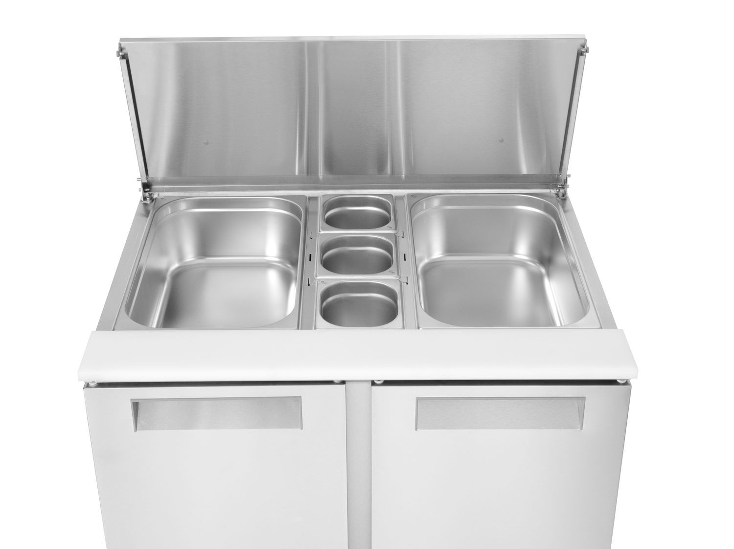 Table réfrigérée à salades 2-portes avec couvercle rabattable, 247 l, 90x70x86 cm, 145 W | ARKTIC 236161