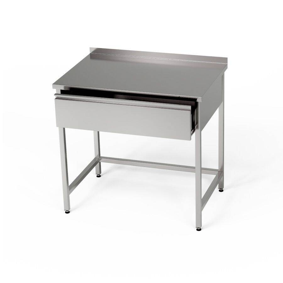 Table de travail en acier inoxydable avec tiroir 60x60x85 cm | FORGAST