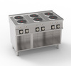 Cuisinière professionnelle électrique 6 plaques Ø 22 cm avec base ouverte | TECNOINOX 716011