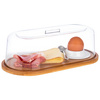 Plateau en bambou avec couvercle en SAN, 28x14x11.5 cm | APS 826