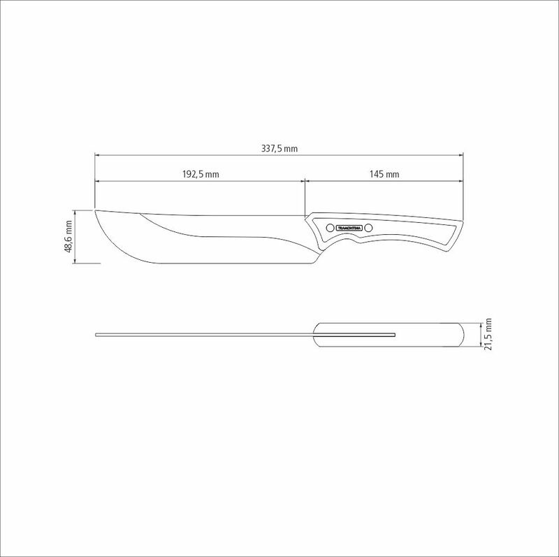 Nóż do mięsa CHURRASCO BLACK, 25 cm | TRAMONTINA 22844110