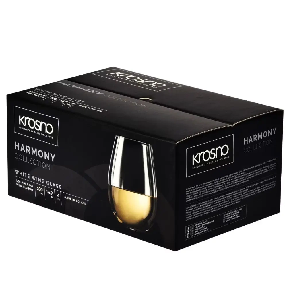 Verres à vin blanc, Harmony 550 ml - lot de 6 pièces | KROSNO GLASS F686376050077BF0