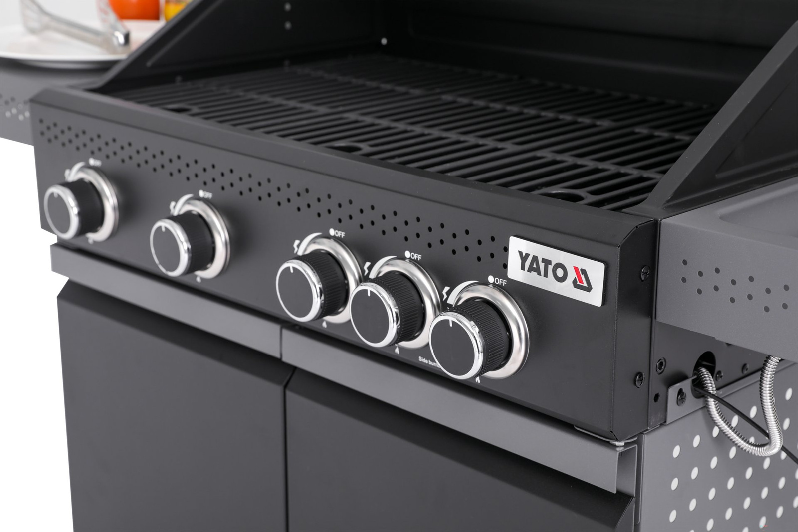 Barbecue à gaz Okaya avec vitre, 5 brûleurs (4+1) | YATO YG-20010