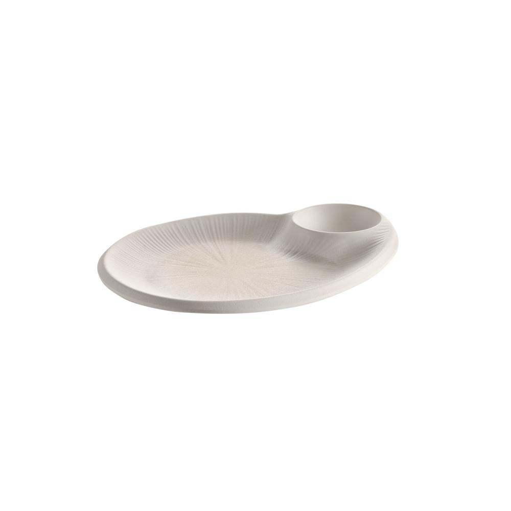 Assiette BLUSH avec bol, en mélamine, blanc-beige, 24x20x2,5 cm | APS 85515