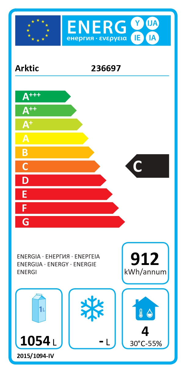 Armoire réfrigérée 2-portes GN 2/1, acier inoxydable, 1054 l, système de refroidissement statique | ARKTIC 236697