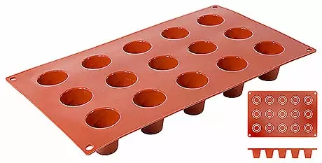 Moule pour desserts Dariol, cône, 15 cavités, 3,5x3,8 cm, en silicone | CONTACTO 6633/315
