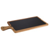 Planche de service FUSIONA avec plateau en ardoise, marron, 41x20x2 cm | APS 811