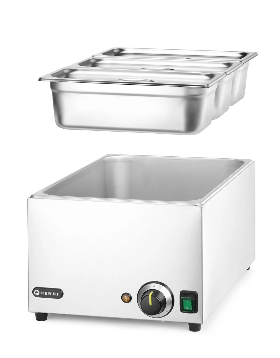Bain-marie de table RANGER 3 x GN 1/3, sans robinet, 1 kW, 230 V | HENDI 238967