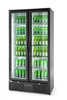 Réfrigérateur de bar pour boissons 2-portes 458 l, aluminium, noir, dégivrage automatique | ARKTIC 233931