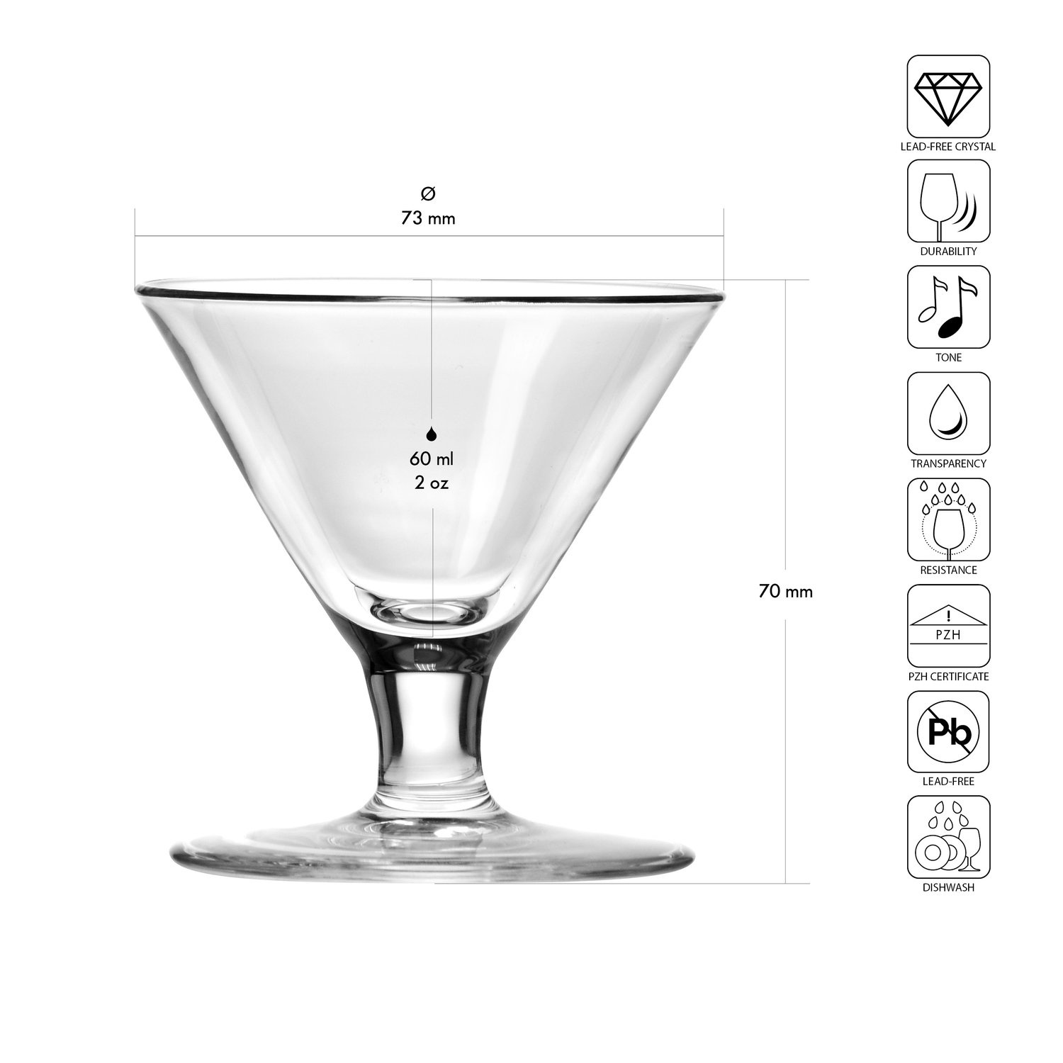 Verres à MARTINI 60, 60 ml, lot de 6 pièces | KROSNO GLASS F57D521005001020